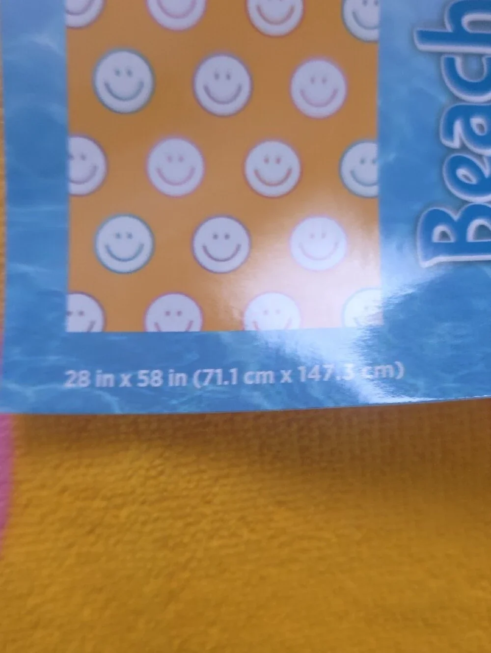 Yellow Smile Face Beach Towel